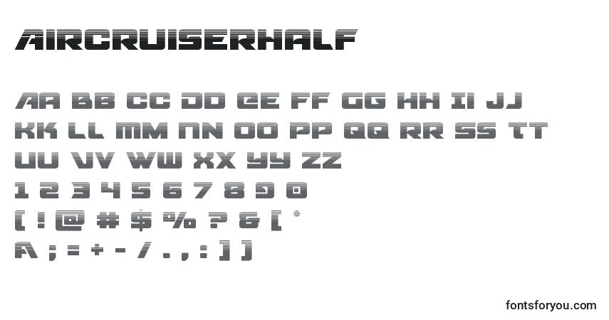 Czcionka Aircruiserhalf – alfabet, cyfry, specjalne znaki