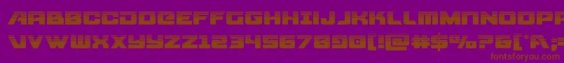 Aircruiserhalf-Schriftart – Braune Schriften auf violettem Hintergrund