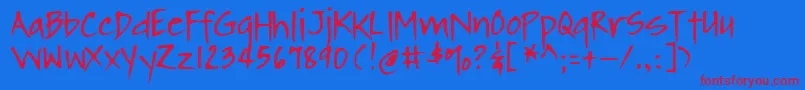 DjbWerecowOfDanville Font – Red Fonts on Blue Background