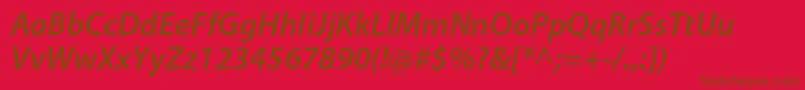 MyriadproSemiboldit Font – Brown Fonts on Red Background