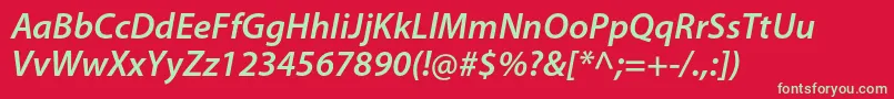 MyriadproSemiboldit Font – Green Fonts on Red Background