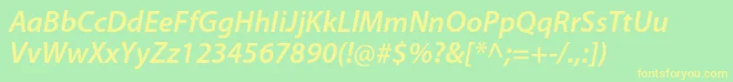 MyriadproSemiboldit Font – Yellow Fonts on Green Background