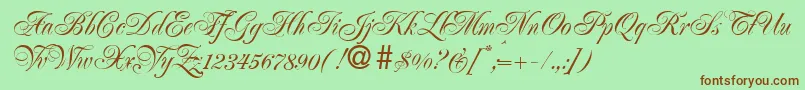 JacobalightdbNormal Font – Brown Fonts on Green Background