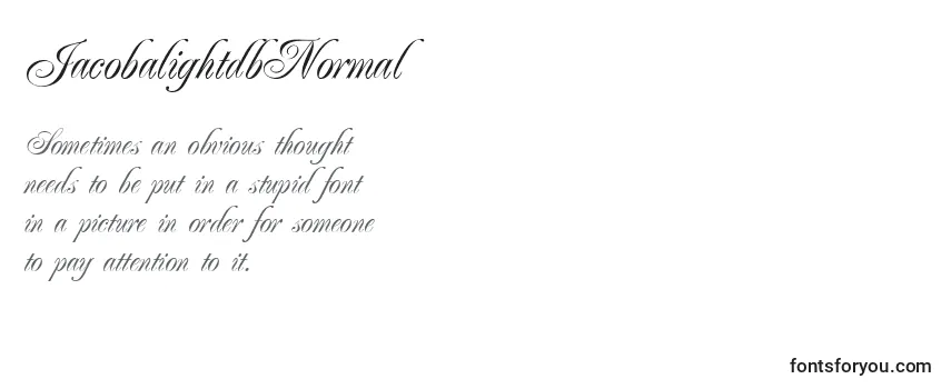 Review of the JacobalightdbNormal Font
