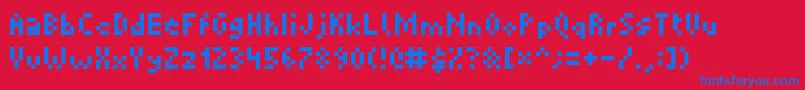 Picopixel Font – Blue Fonts on Red Background