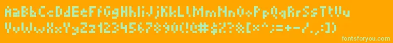 Picopixel Font – Green Fonts on Orange Background