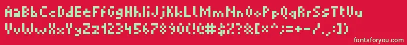 Picopixel Font – Green Fonts on Red Background