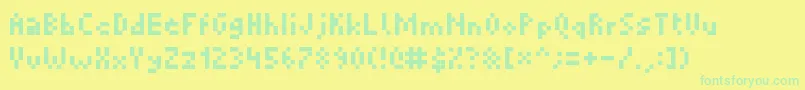 Picopixel Font – Green Fonts on Yellow Background