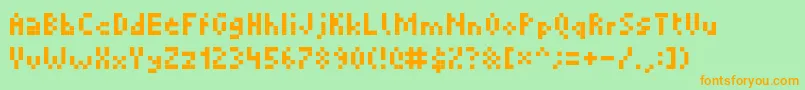 Picopixel Font – Orange Fonts on Green Background