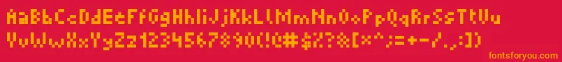 Picopixel Font – Orange Fonts on Red Background