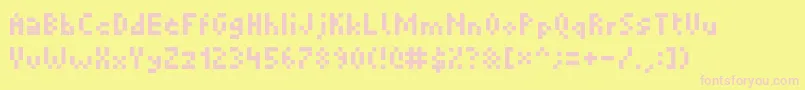 Picopixel Font – Pink Fonts on Yellow Background