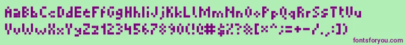 Picopixel Font – Purple Fonts on Green Background