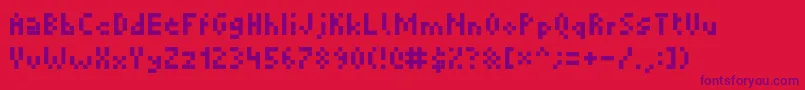 フォントPicopixel – 赤い背景に紫のフォント