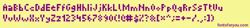 Picopixel Font – Purple Fonts on Yellow Background