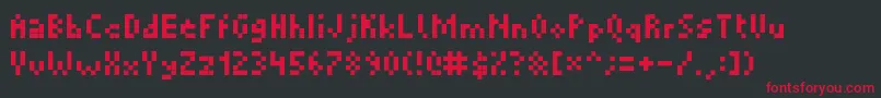 フォントPicopixel – 黒い背景に赤い文字
