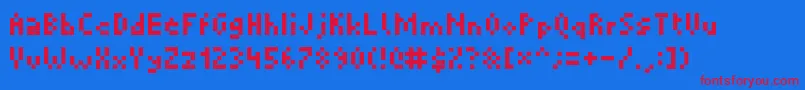 Picopixel Font – Red Fonts on Blue Background
