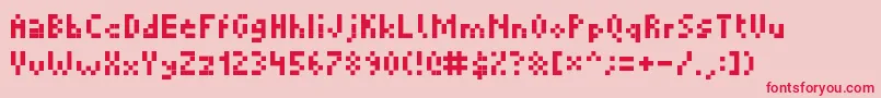 フォントPicopixel – ピンクの背景に赤い文字