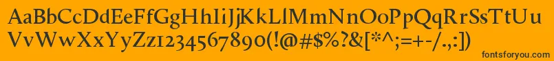 Weitere Informationen zur ShancallunaRegular-Schriftart ShancallunaRegular-Schriftart – Schwarze Schriften auf orangefarbenem Hintergrund