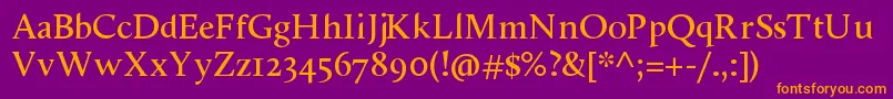 ShancallunaRegular-Schriftart – Orangefarbene Schriften auf violettem Hintergrund