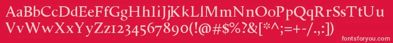 ShancallunaRegular Font – Pink Fonts on Red Background