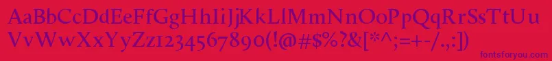 ShancallunaRegular-Schriftart – Violette Schriften auf rotem Hintergrund