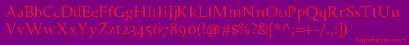 ShancallunaRegular Font – Red Fonts on Purple Background