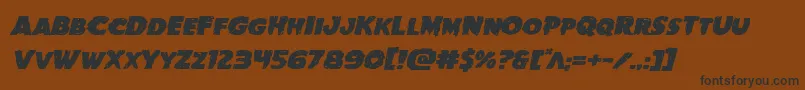 Goblincreekexpandital-Schriftart – Schwarze Schriften auf braunem Hintergrund