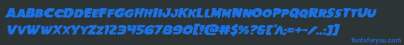 Goblincreekexpandital Font – Blue Fonts on Black Background