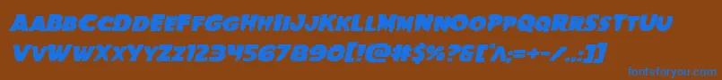 Police Goblincreekexpandital – polices bleues sur fond brun
