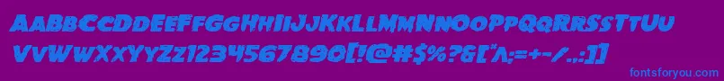 Goblincreekexpandital Font – Blue Fonts on Purple Background