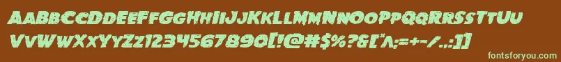 Goblincreekexpandital Font – Green Fonts on Brown Background