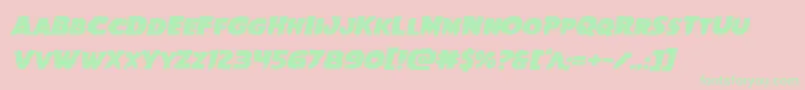 Goblincreekexpandital-Schriftart – Grüne Schriften auf rosa Hintergrund