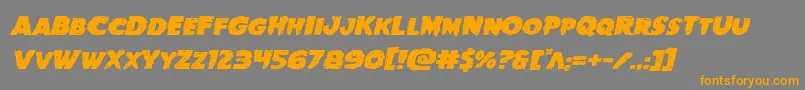Goblincreekexpandital-Schriftart – Orangefarbene Schriften auf grauem Hintergrund