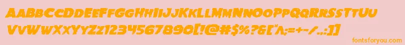 Goblincreekexpandital-Schriftart – Orangefarbene Schriften auf rosa Hintergrund