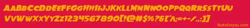 フォントGoblincreekexpandital – 赤い背景にオレンジの文字