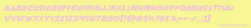 Fonte Goblincreekexpandital – fontes rosa em um fundo amarelo