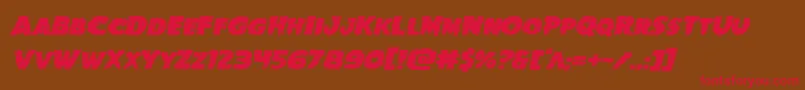 Goblincreekexpandital Font – Red Fonts on Brown Background