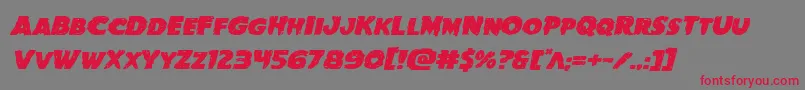 フォントGoblincreekexpandital – 赤い文字の灰色の背景