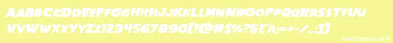 Goblincreekexpandital Font – White Fonts on Yellow Background