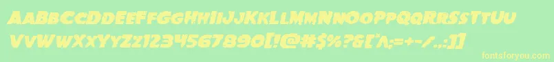 Goblincreekexpandital Font – Yellow Fonts on Green Background