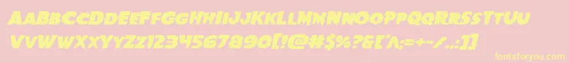 Goblincreekexpandital Font – Yellow Fonts on Pink Background