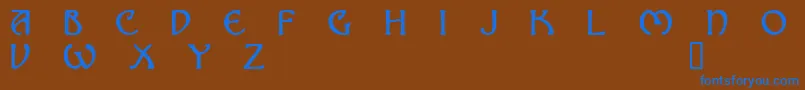 Шрифт NomarchDemo – синие шрифты на коричневом фоне