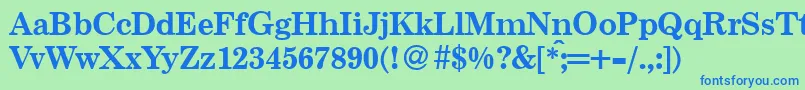 Centuryschoolbook ffy Font – Blue Fonts on Green Background