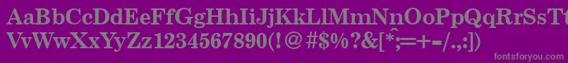 Centuryschoolbook ffy-Schriftart – Graue Schriften auf violettem Hintergrund