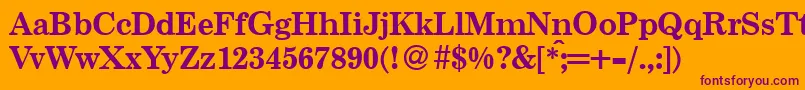 Centuryschoolbook ffy Font – Purple Fonts on Orange Background