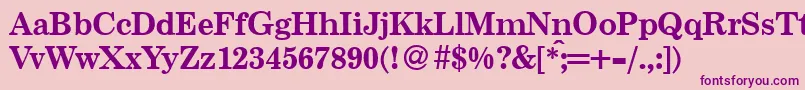 Centuryschoolbook ffy Font – Purple Fonts on Pink Background