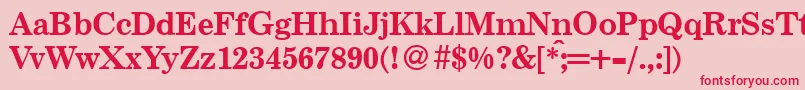 Centuryschoolbook ffy Font – Red Fonts on Pink Background