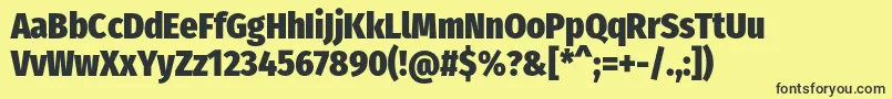 FirasanscondensedHeavy Font – Black Fonts on Yellow Background