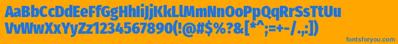 FirasanscondensedHeavy Font – Blue Fonts on Orange Background
