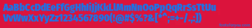 FirasanscondensedHeavy Font – Blue Fonts on Red Background